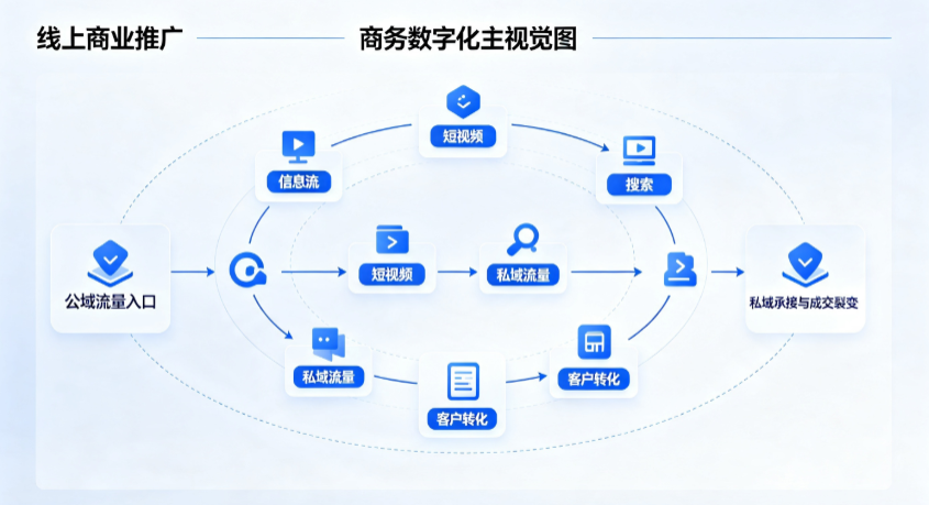 复兴区线上商业推广怎么做？全域流量闭环搭建与低成本转化实战指南